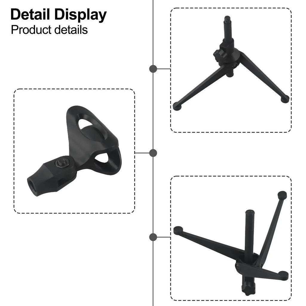 Mini Desktop Microphone Tripod Stand – Adjustable & Shockproof Microphone Stand HIP