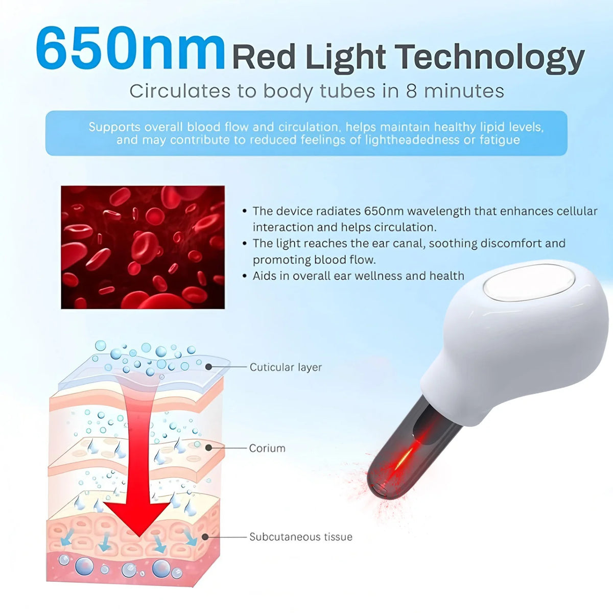 650nm Red Light Ear & Nasal Laser Therapy Device Laser Therapy Device HIP