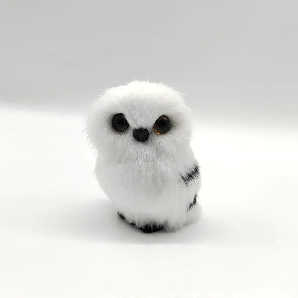Simulation Owl Ornaments Plush Toys Cute Doll Artificial Fur Toy Christmas Tree Decor Pendant Christmas Gift For Kids Home Decor HIP White 1