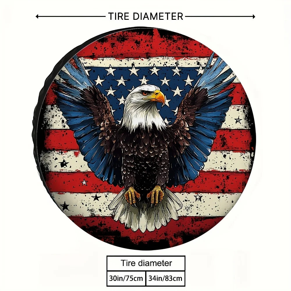 American Flag Eagle Spare Tire Cover – Waterproof Polyester Spare Tire Cover HIP