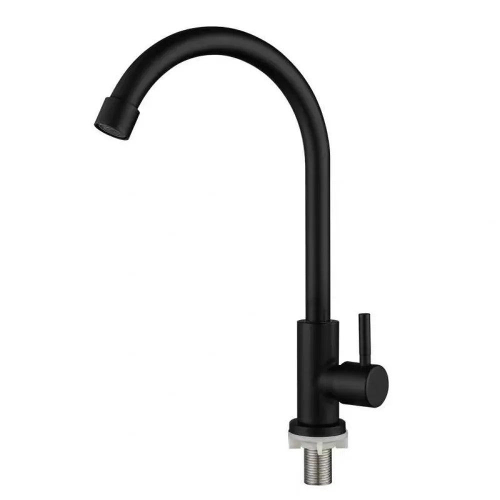 Black Wall-Mounted Single Cold Water Tap – Kitchen & Bath Wall-Mounted Faucet HIP B