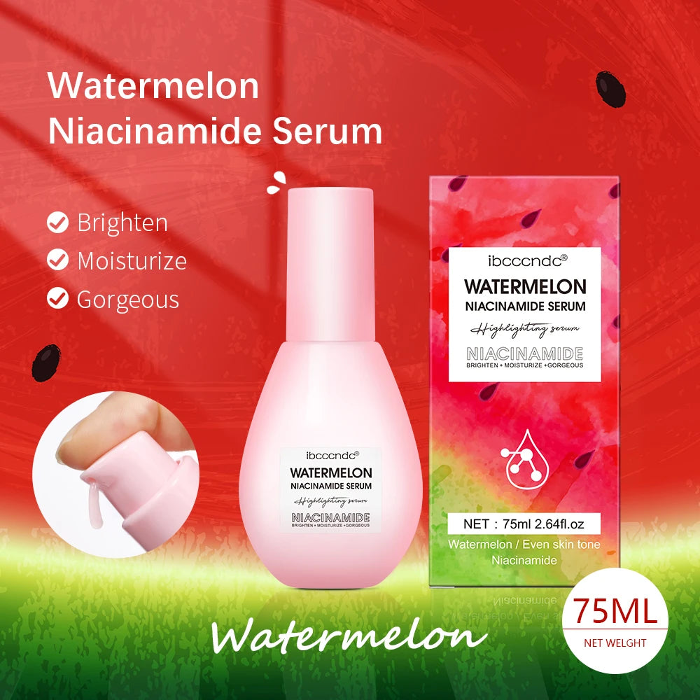 New Watermelon Glow Niacinamide Dew Drops Serum Makeup Primer Cream Lightweight Facial Serum & Priming Liquid Brightner HIP