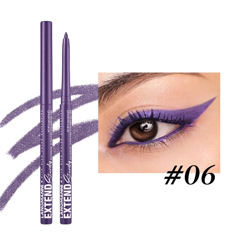 Waterproof Eyeliner Gel Pencil Matte Glitter Lying Silkworm Eye Shadow Pen Brown No Smudge Quick Drying Rotatable Eyeliner Stick HIP 06