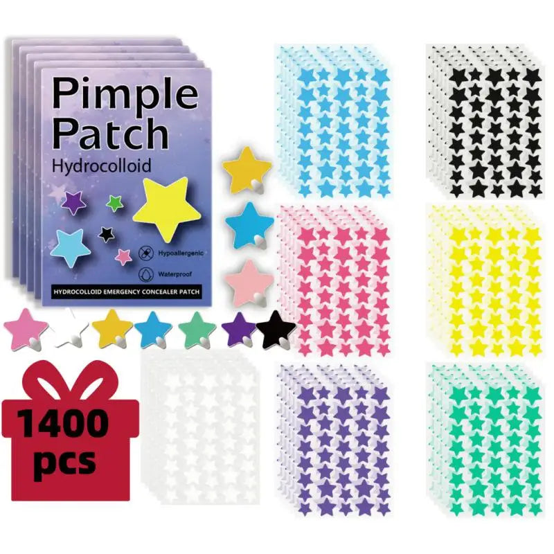 1400pcs Star Acne Patch Fashion Ultrathin Breathable Acne Covering Hydrocolloid Patch Beauty Face Acne Patch Skin Care HIP B