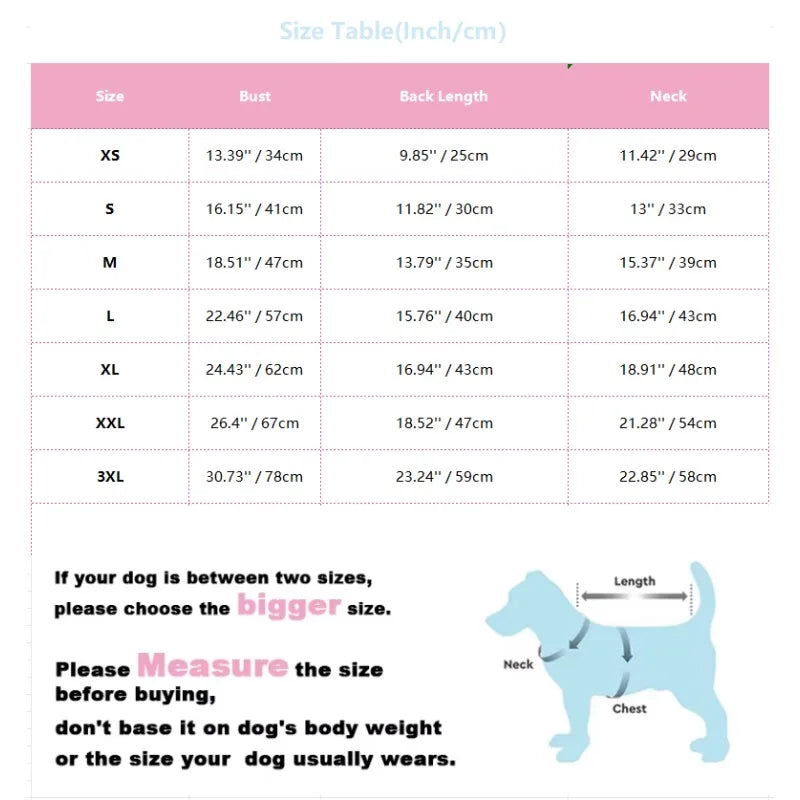 Winter Windproof Fleece Dog Coat Jacket – XS to 3XL Dog Winter Coat HIP