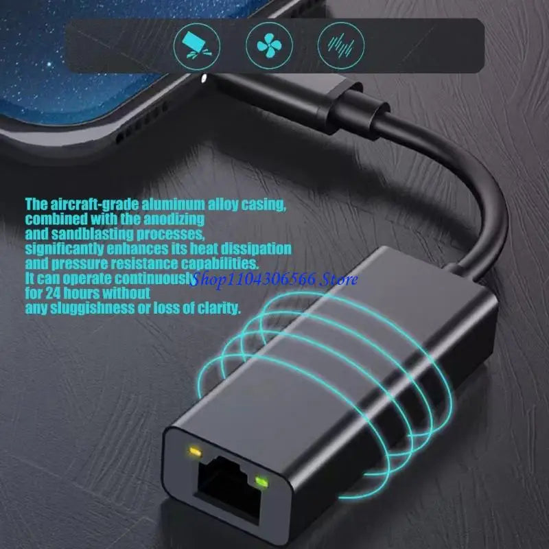 USB-C to RJ45 Ethernet Adapter 100Mbps – Plug & Play USB Ethernet Adapter HIP