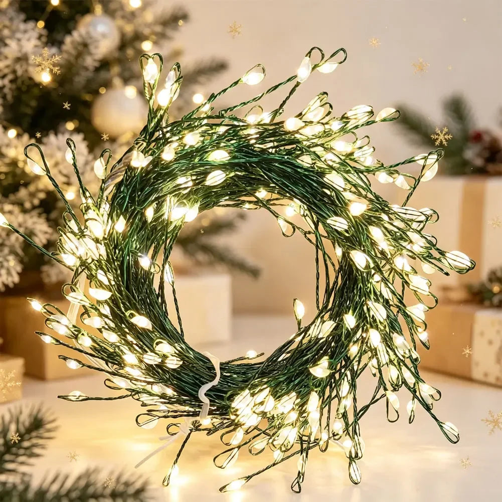 LED Copper Wire Firecracker String Lights 9M/20M/30M/50M/75M Green Wire With Remote EU/US Plug Christmas Decoration HIP