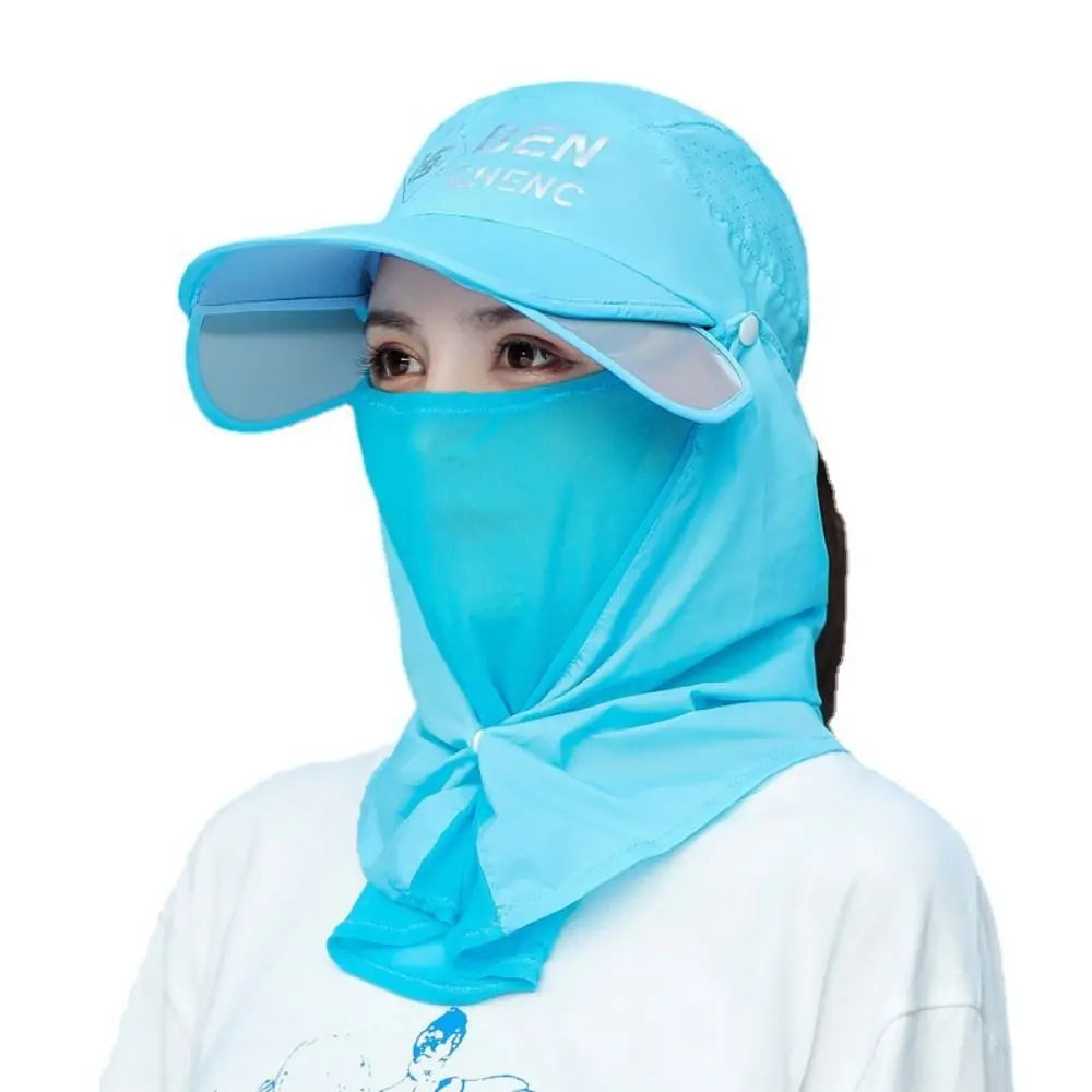 Women's UV Ice Silk Full Face Sun Cap – Breathable Outdoor Hat UV Protection Sun Hat HIP