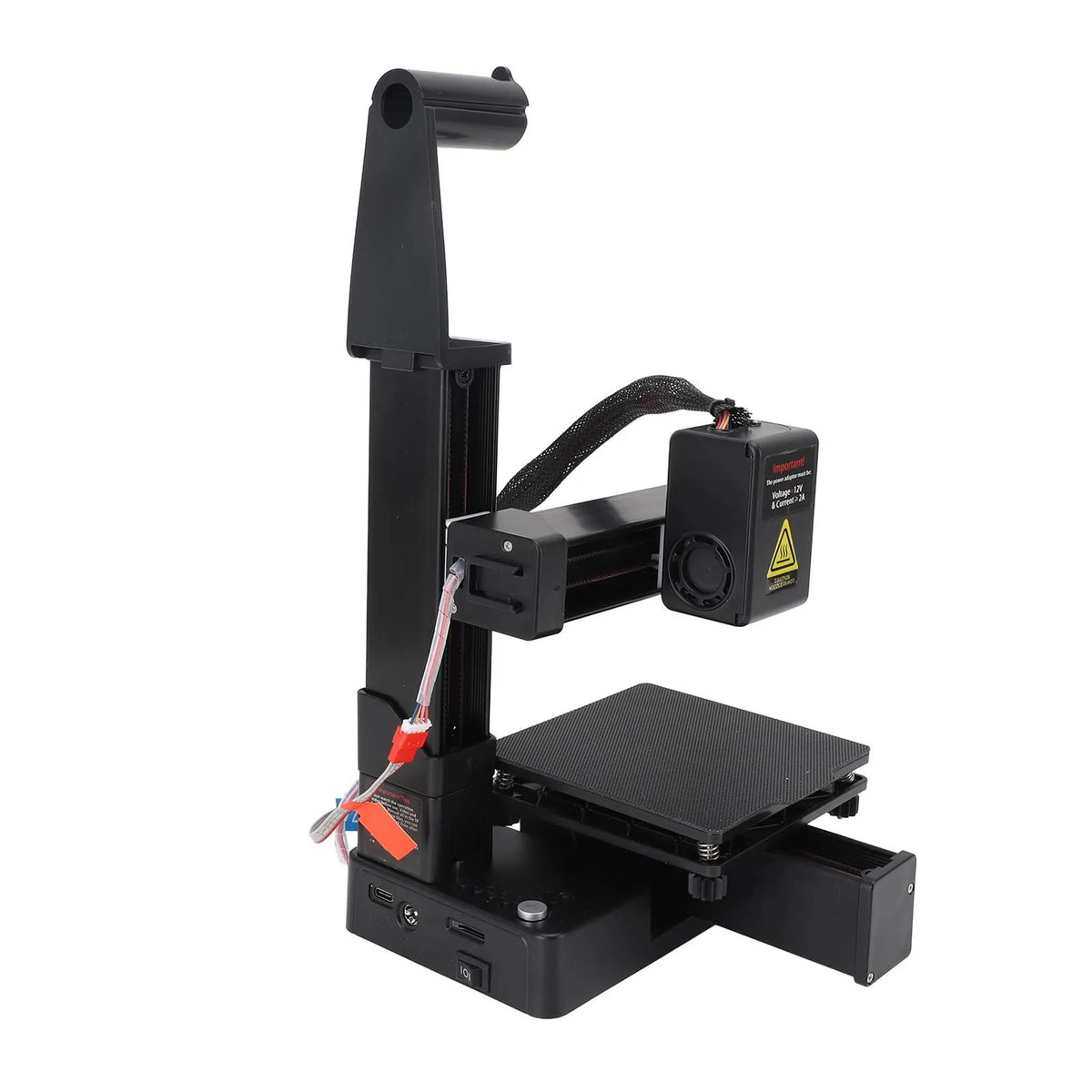 Small 3D Printer All Metal Nozzle Efficient Frequency Division Multiplexing Small 3D Printer Rapid Heating for Handcraft HIP black AU