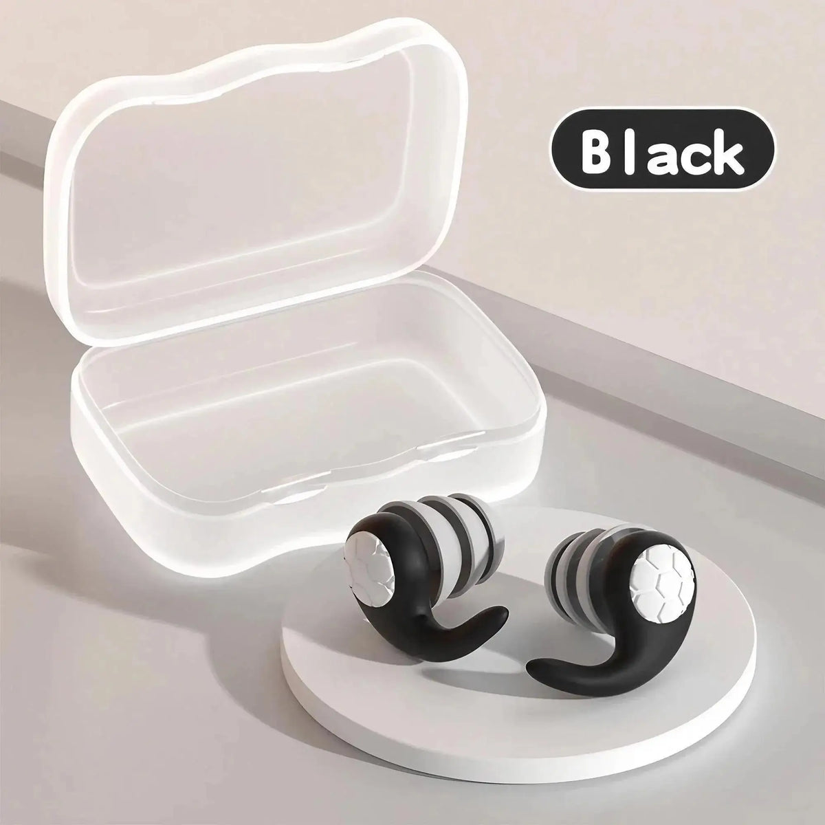 Triple-Layer Silicone Noise-Cancelling Earplugs | Sleep & Travel Silicone Earplugs HIP Black