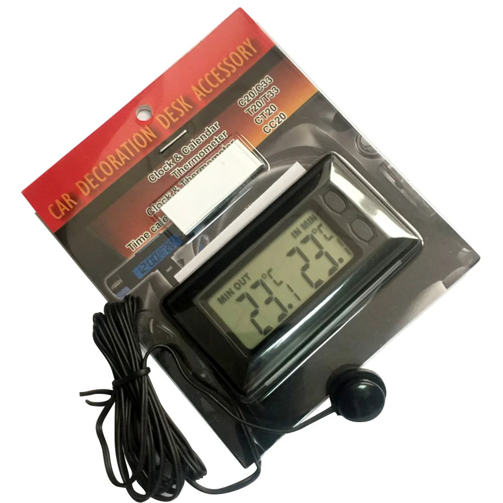 Auto Car LCD Digital Display Indoor Outdoor Thermometer Meter With 1.5m Cable Thermometers Inside and Outside Cars Tools Instrum HIP