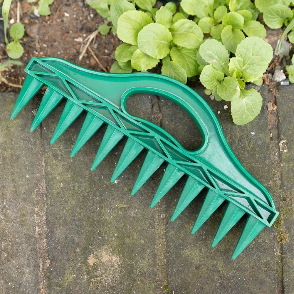 1Pc Durable Handheld Plastic Seeding and Punching Tool, 12 Hole Soil Quick Punching, Gardening Seed Spacing Tool HIP