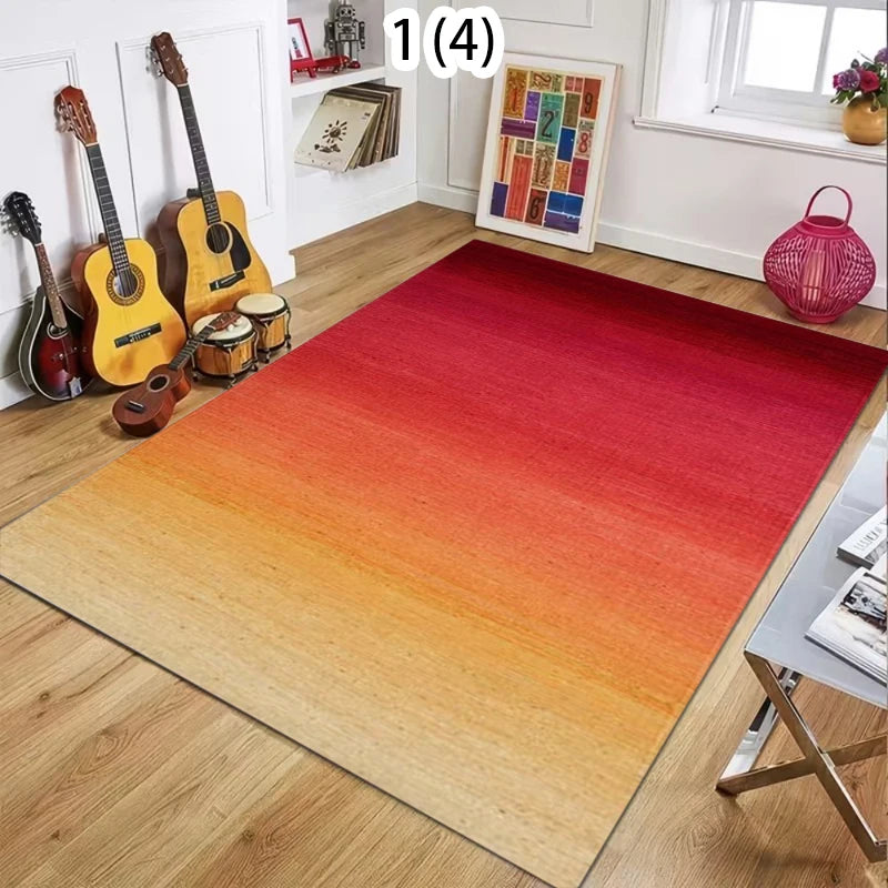 Modern Gradient Ombre Area Rug – Non-Slip Red Beige Mat Area Rug HIP 1 120x160-Felt