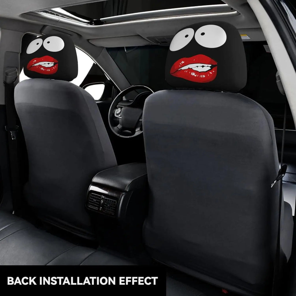 Cartoon Eyes Car Seat Headrest Covers – 2 Pcs Universal Car Headrest Cover HIP