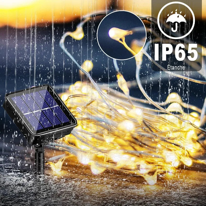 Solar Fairy Lights Outdoor – 8 Modes, Dusk to Dawn, IP65 Solar String Lights HIP