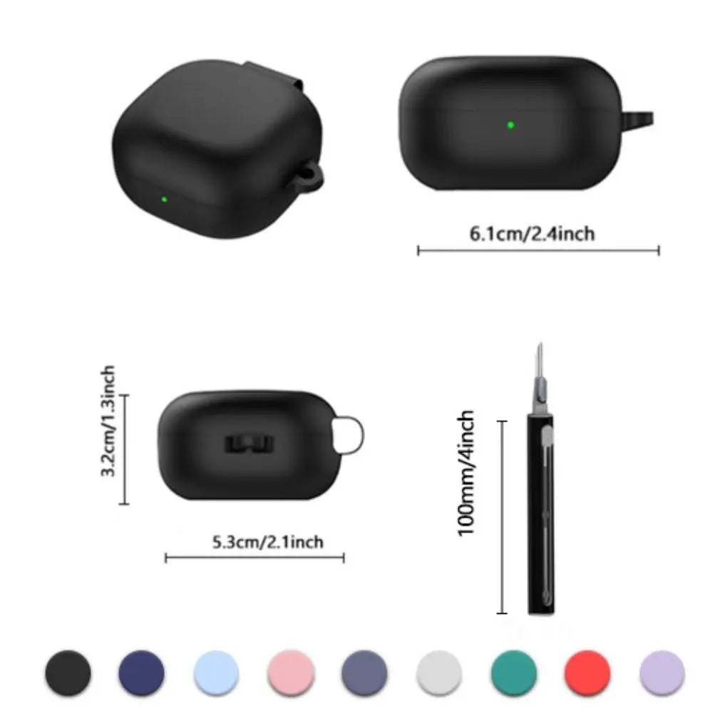 Silicone Case with Keychain & Cleaning Pen – Samsung Buds 4/4 Pro Earbud Protective Case HIP