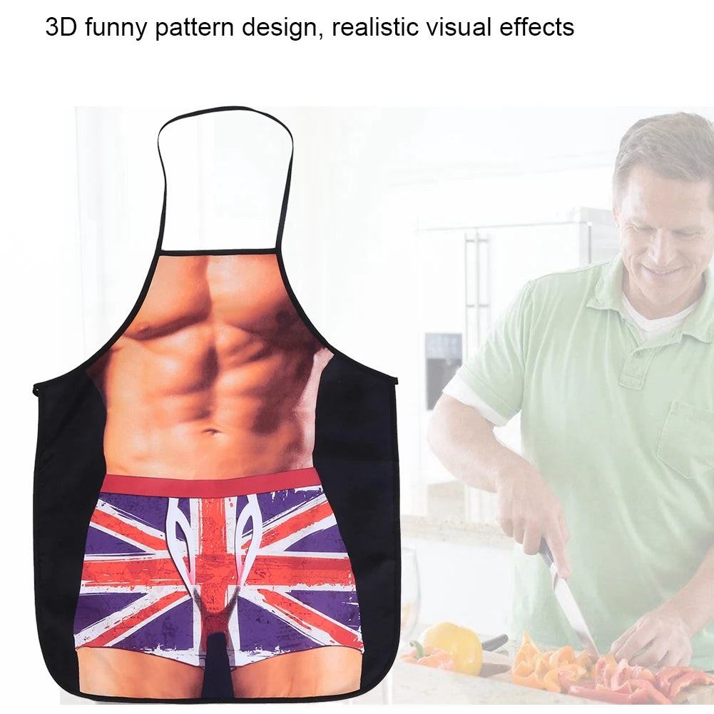 3D Funny Cooking Apron Sexy Man Woman Apron Waterproof Apron HIP