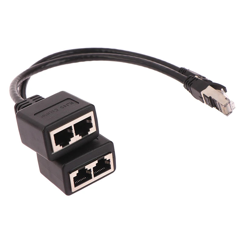 RJ45 Ethernet Splitter 1 Male to 2 Female CAT6 LAN Adapter Ethernet Splitter Adapter HIP 31cm