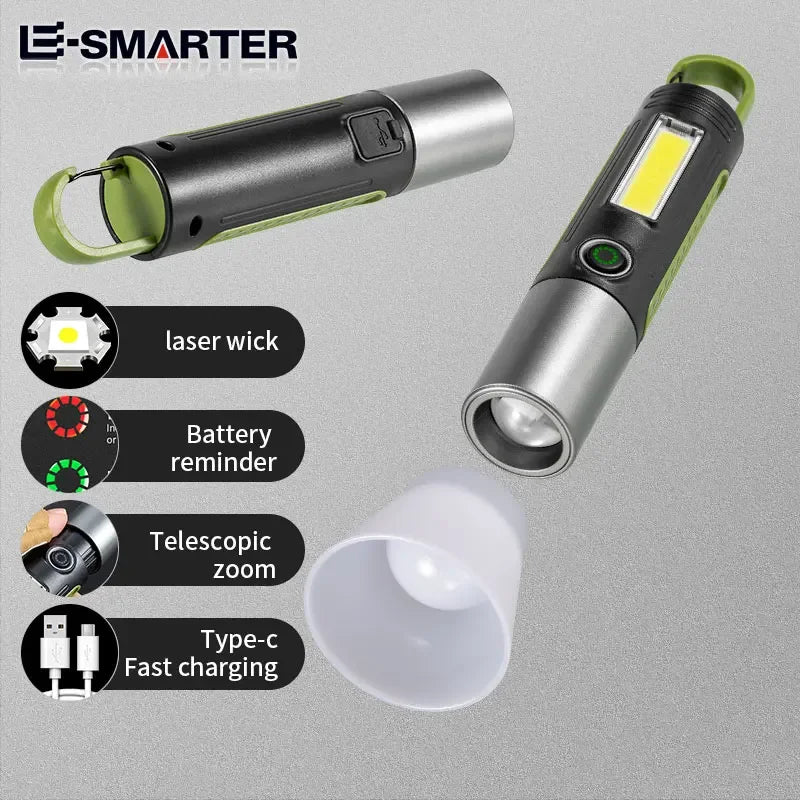 ESMARTER LED Flashlight Variable Zoom COB Floodlight – 500M LED Flashlight HIP