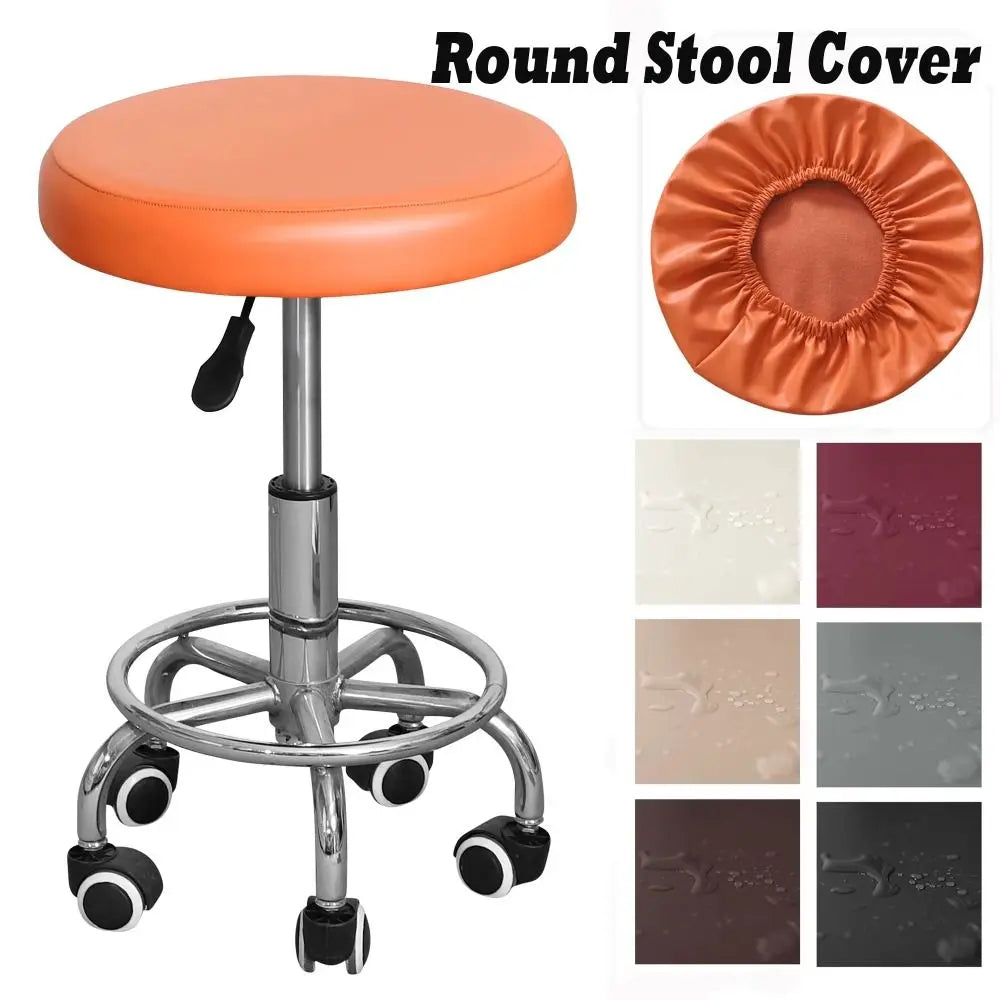 PU Leather Round Bar Stool Cover – Waterproof & Dustproof Stool Seat Cover HIP