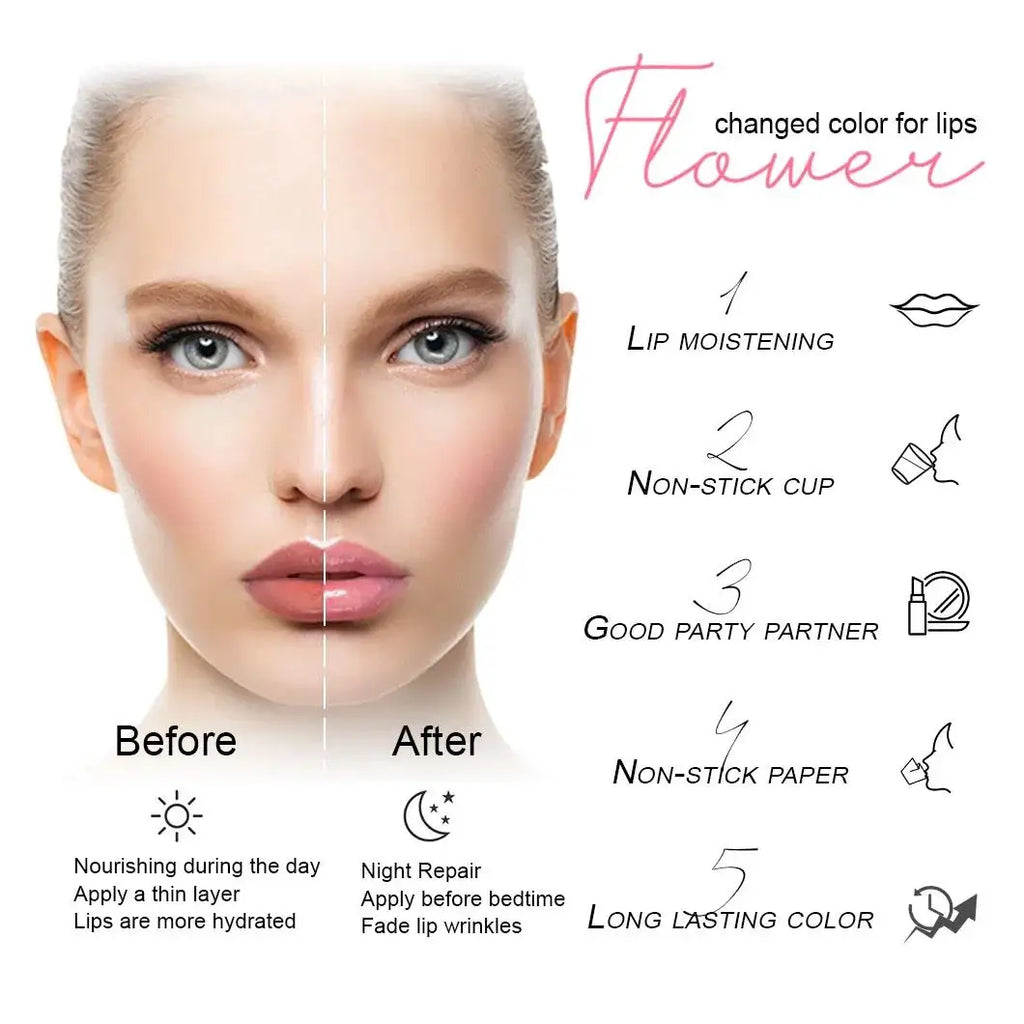 MIRSIST Color-Changing Jelly Flower Lipstick & Moisturizing Lip Balm Jelly Flower Lipstick HIP