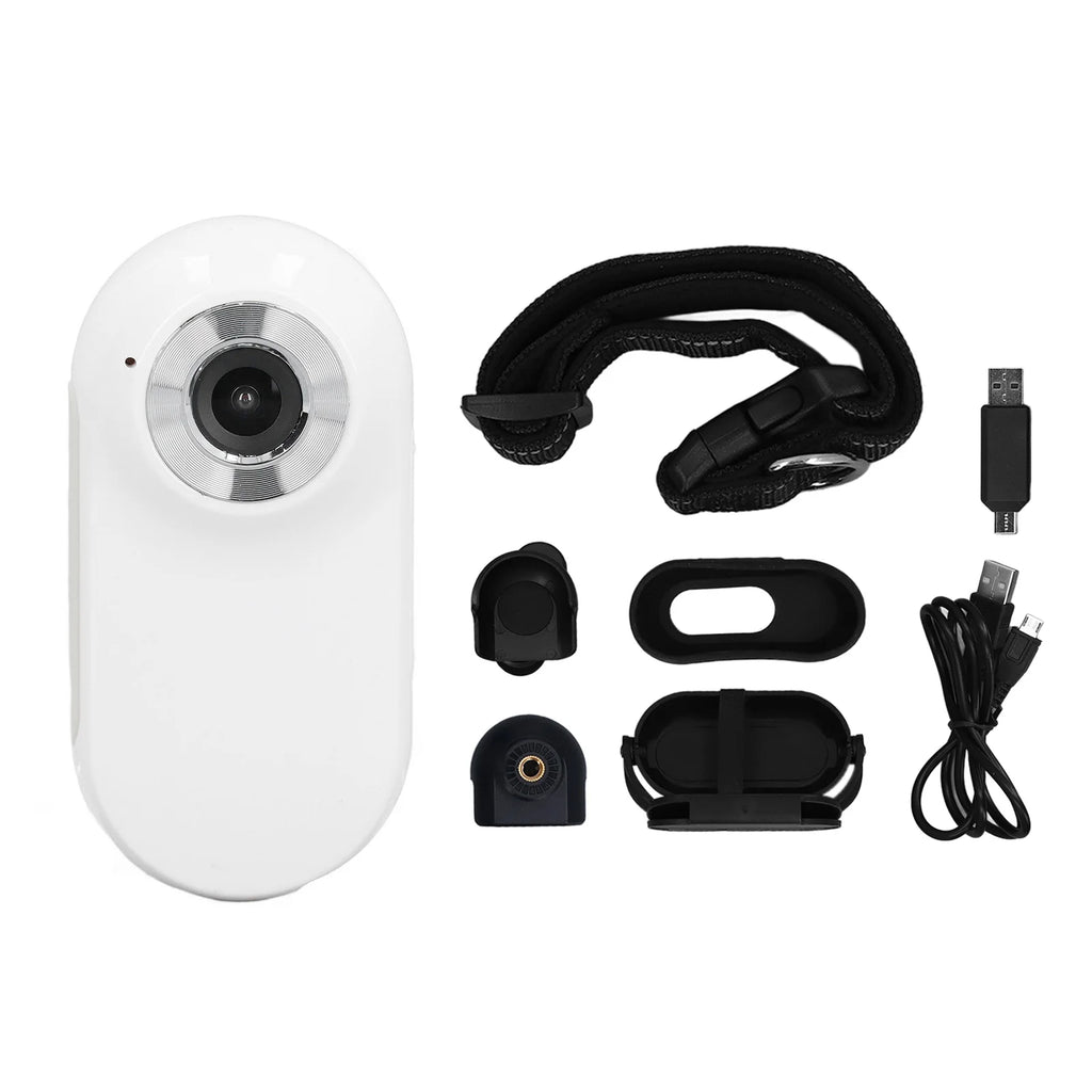 Pet Collar Camera 120 Deg Lens OTG Connection Video Recording Adjustable Magnetic Cat Sport Camera for Outdoor Dog Collar Camera HIP WHITE