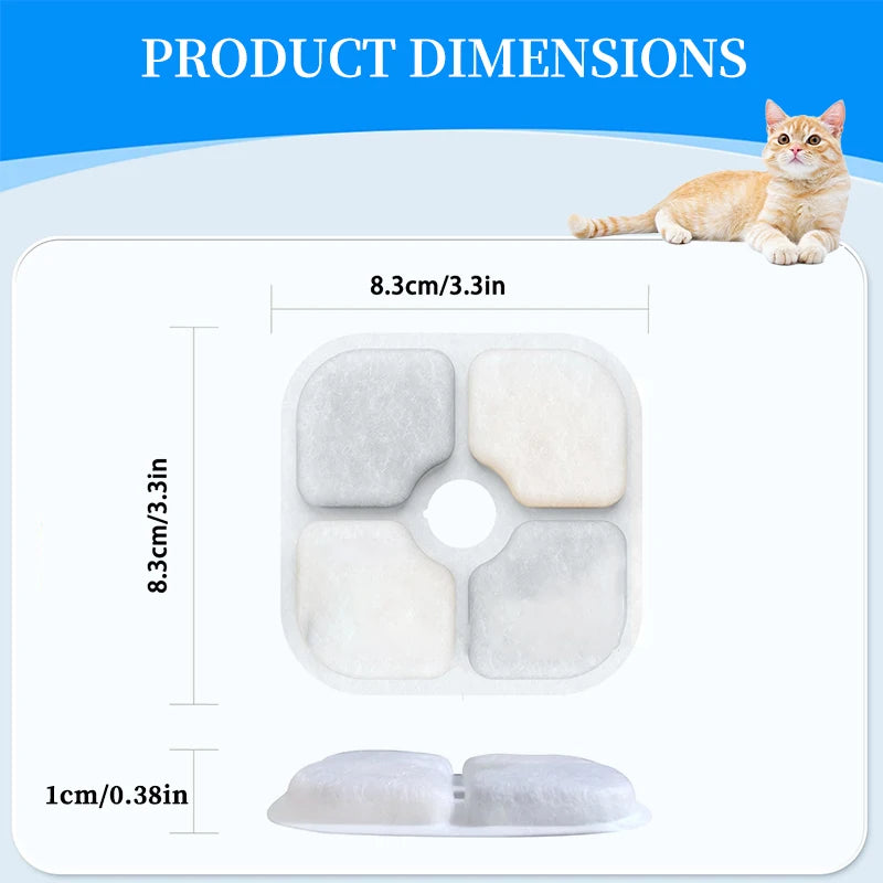 6/12/18/24PCS Activated Carbon Replacement Filters For Pet Automatic Drinking Fountain Battery Operated Cat Water Fountain HIP