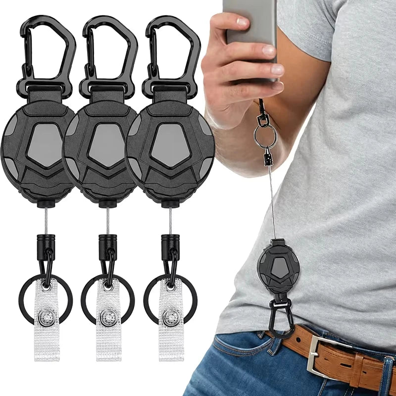 Retractable Keychain Reel – ID Badge Holder & Carabiner Retractable Badge Reel HIP