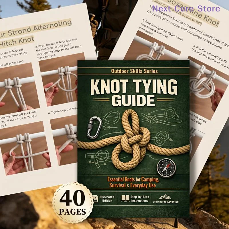 Knot Tying Guide Book – Illustrated Camping & Survival Knots Outdoor Survival Guide HIP