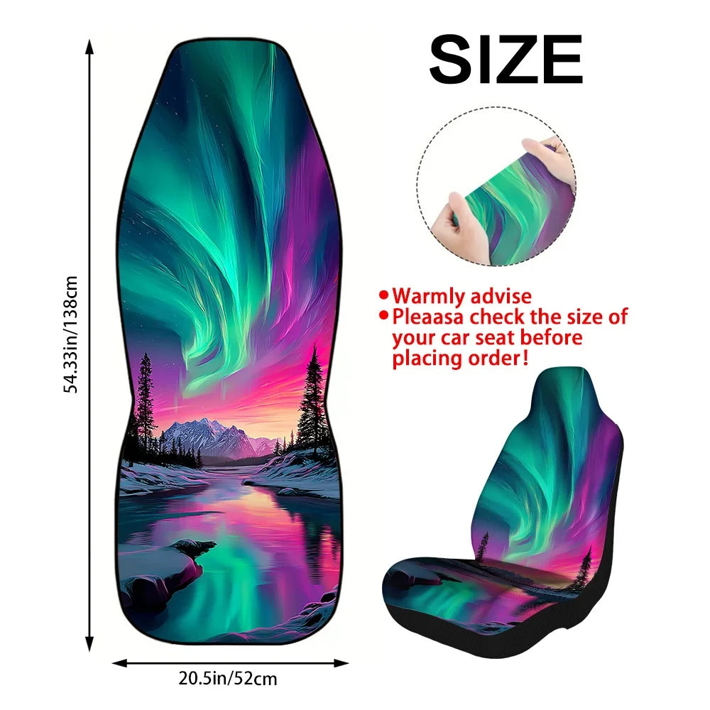Christmas Aurora Car Seat Covers – Universal Fit, Set of 2 Car Seat Covers HIP