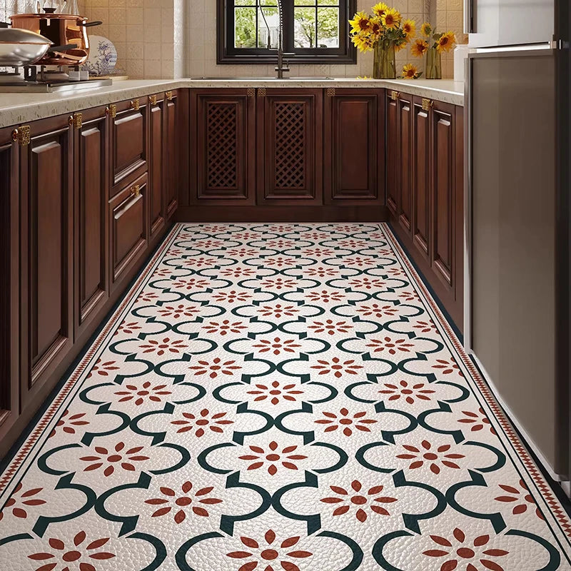 PVC Leather Kitchen Floor Mat – Waterproof Anti-Slip Runner Kitchen Floor Mat HIP GU5893-P Custom Inquiry