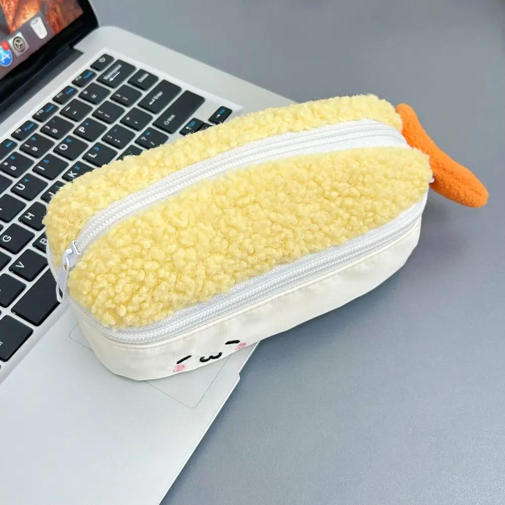 Fried Shrimp Pencil Case – Double Layer Large Capacity Pen Bag Novelty Pencil Case HIP