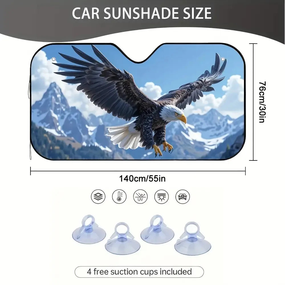 Foldable Eagle Car Windshield Sunshade – UV & Heat Block Car Windshield Sunshade HIP