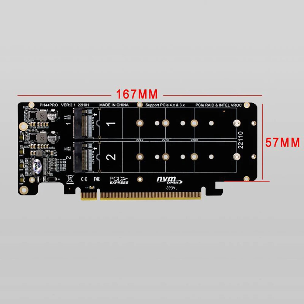 PCIe X16 to M.2 NVMe 4-Slot RAID Expansion Card – PCIe 4.0 NVMe Expansion Card HIP