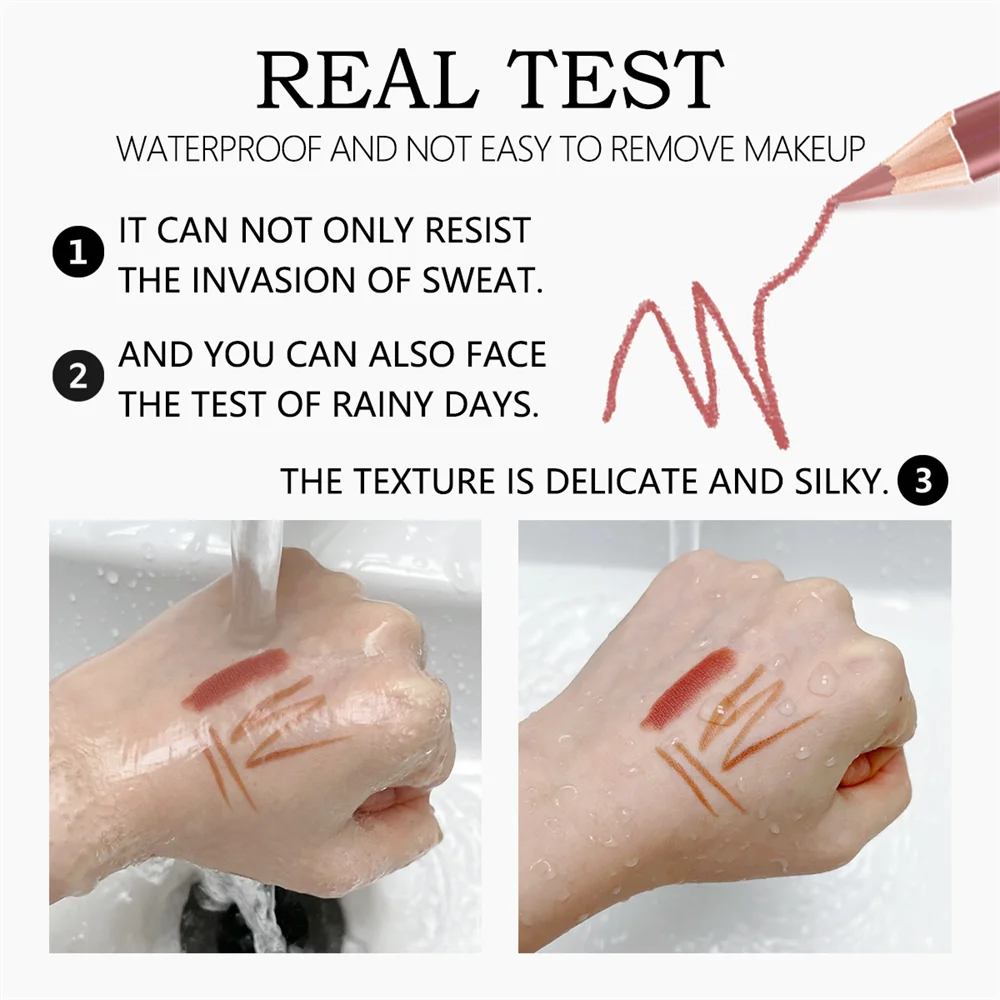 6pcs Lip Liner Pen 6 Colors Waterproof And Sweat-proof Not Easy To Fade Non-stick Cup Nude Lipstick Pencil Set Lasting Makeup HIP