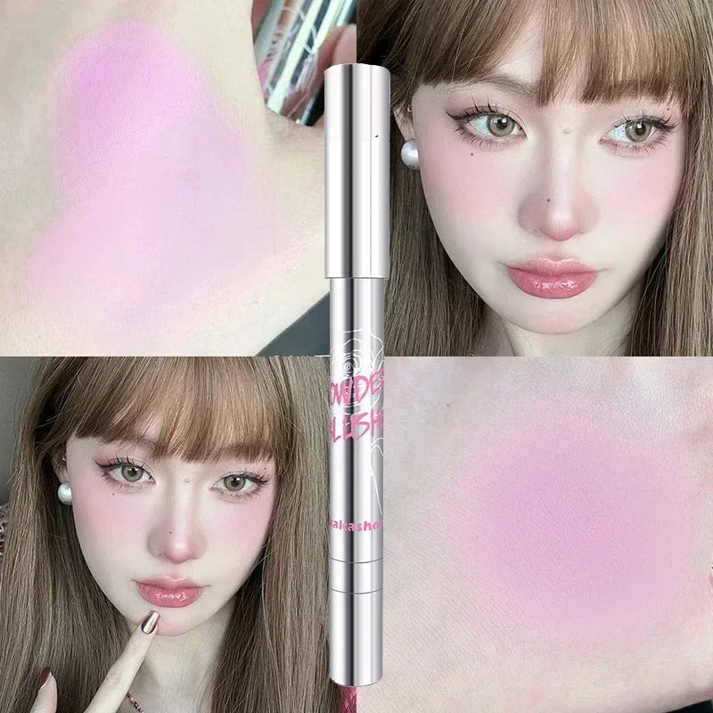 Pink Blush Pencil Facial Cheek Expanding & Shrinking Color Rouge Shadow Pen Cream Blush Sweet Cool Girl Style Korea Makeup Stick HIP 01