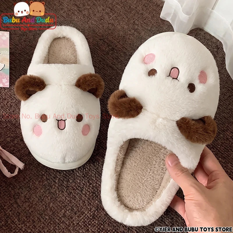 Bubu & Dudu Panda Plush Slippers – Kawaii Winter Couple Gift Plush Character Slippers HIP