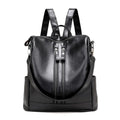 PU Leather Backpack – Large Capacity Travel & College Bag PU Leather Backpack HIP black
