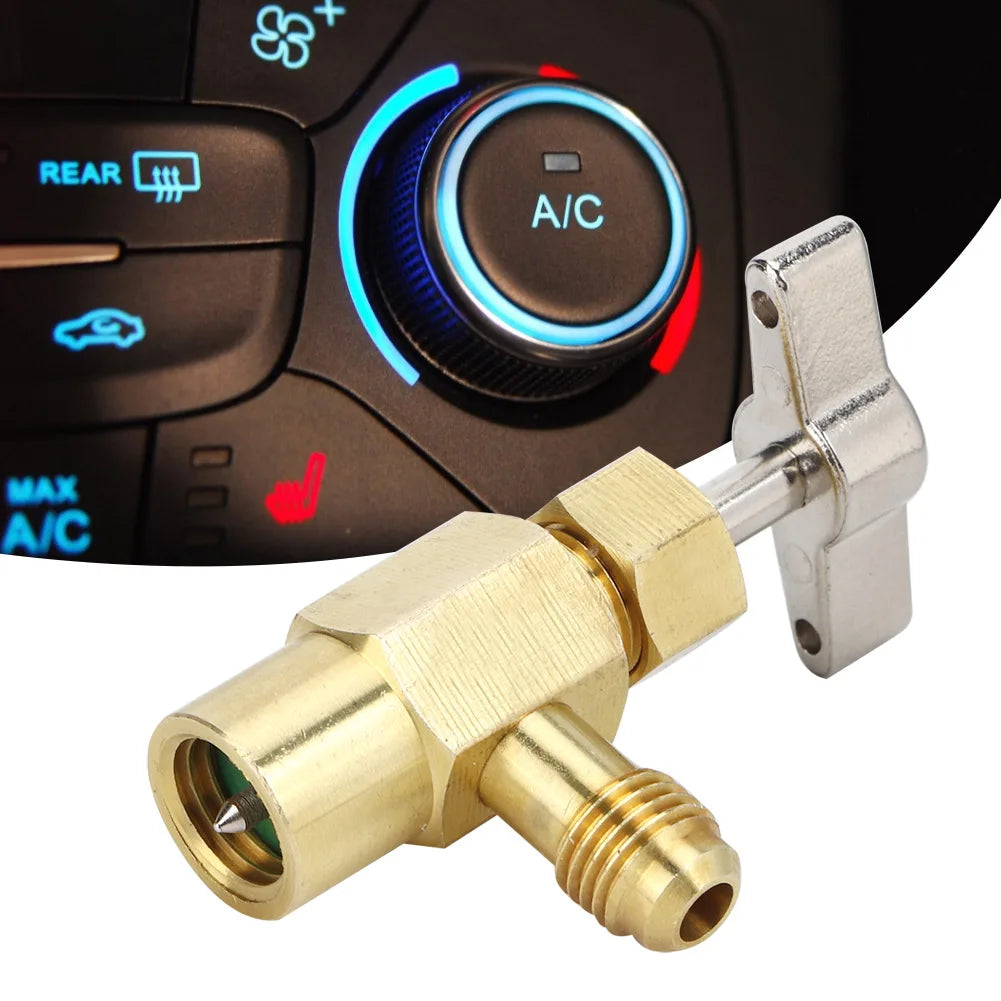 R134A Female Thread 1/2ACME Air Conditioning Refrigerant Bottle Can Opener Valve Air Conditioning Tool Refrigerant Bottle Opener HIP