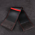 38cm Carbon Fiber & Suede Steering Wheel Cover | Universal Fit Steering Wheel Cover HIP Style A Red Thread