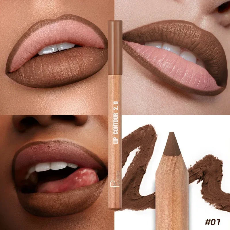 8 Color Nude Matte Lipliner Pencil Long-lasting Waterproof Lip Contour Sculpt Pen Blendable High Pigmented Lipstick Lip Liner HIP 01