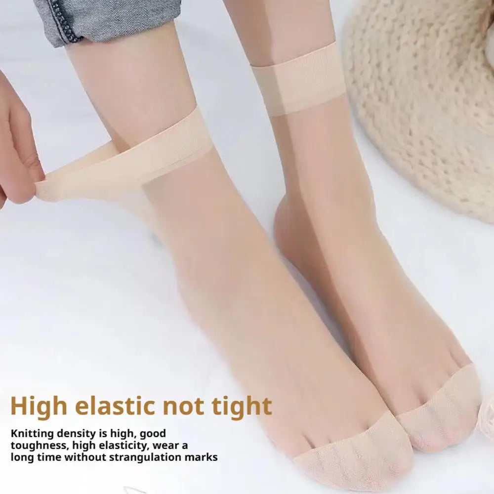 10 Pairs High Quality Women Velvet Socks Pack Female Summer Thin Silk Transparent Sexy Ankle Nylon Socks Set HIP