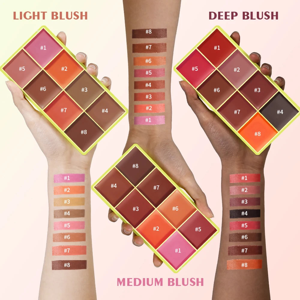 Curve Case Cream Eyebrow Cream Blush Highlighter Palette Matte Shimmer Finishes Shadow Tones Long-Lasting Cosmetics HIP