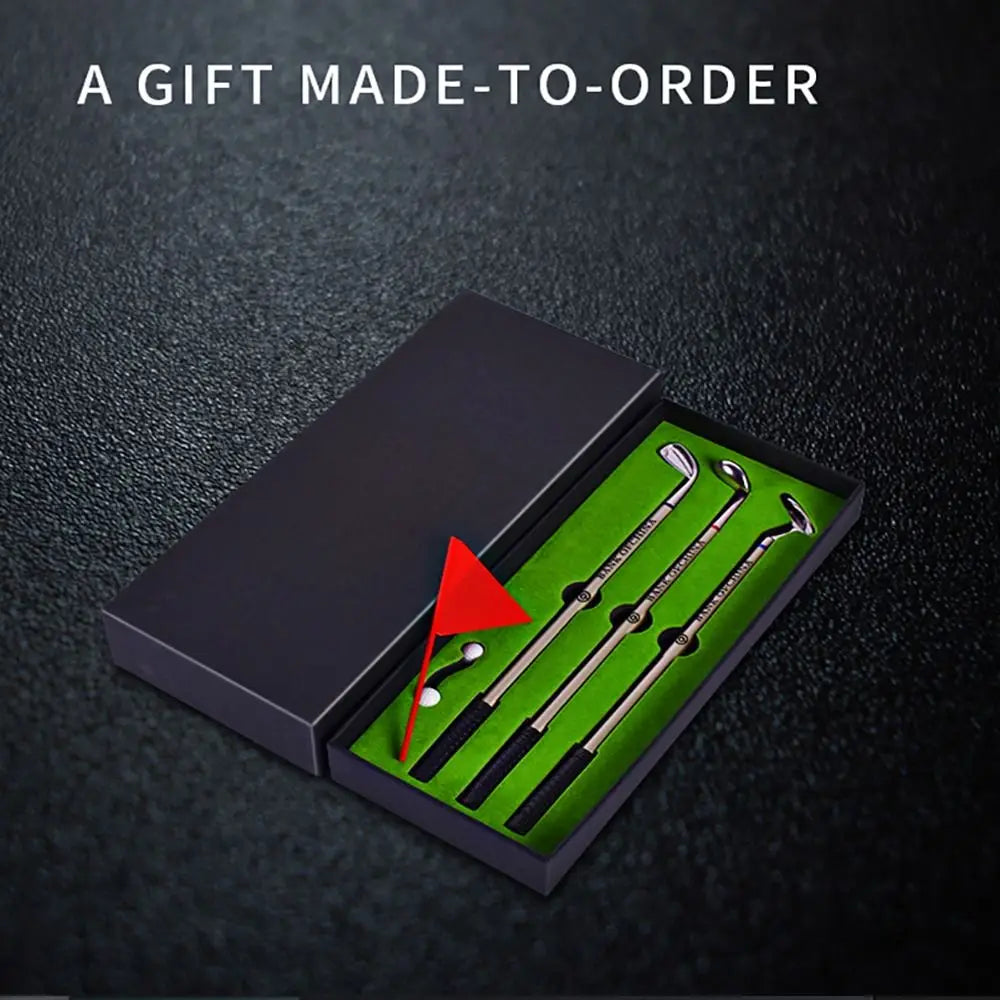 Golf Putter Ballpoint Pen Gift Set – 3 Pens, Blue Black Red Novelty Pen Gift Set HIP