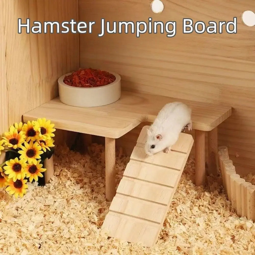 Wooden Hamster Ladder Platform – DIY Cage Stairs Toy Small Pet Cage Toy HIP