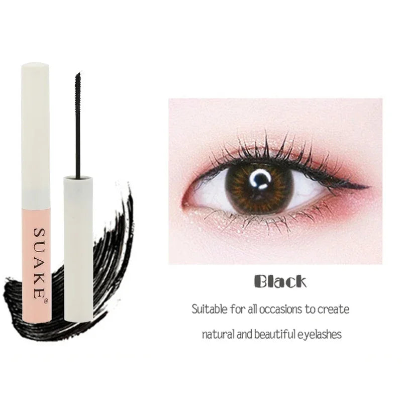 1 Pcs Curling Mascara Ultra-fine Small Brush Head Mascara Slim And Thick Curling Anti-sweat Non-smudge Curling Mascara Comestics HIP 01Black-Suake