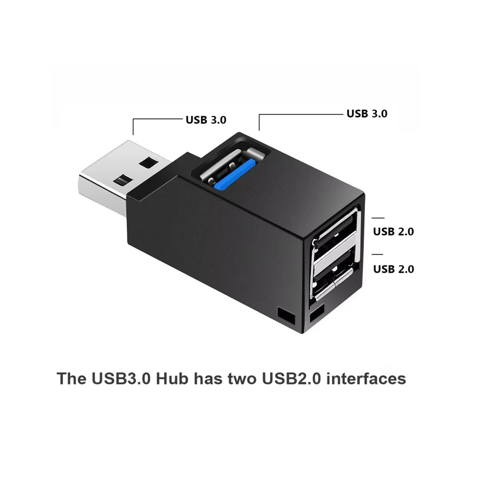USB 3.0 Hub – 1 to 3 Port Mini Splitter Adapter for PC & Laptop USB Hub Adapter HIP