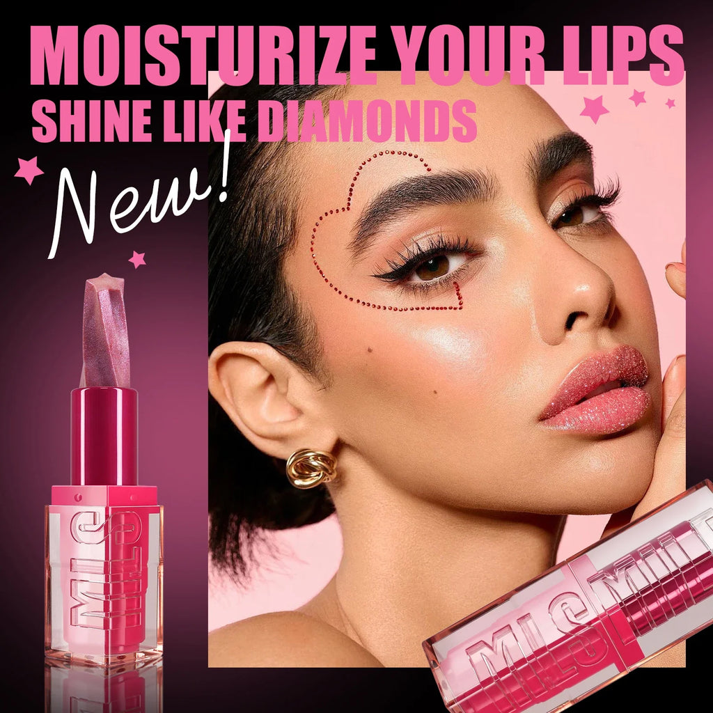 MLSMILE Glitter Marble Pearlescent Lipstick – Matte & Moisturizing Glitter Marble Lipstick HIP