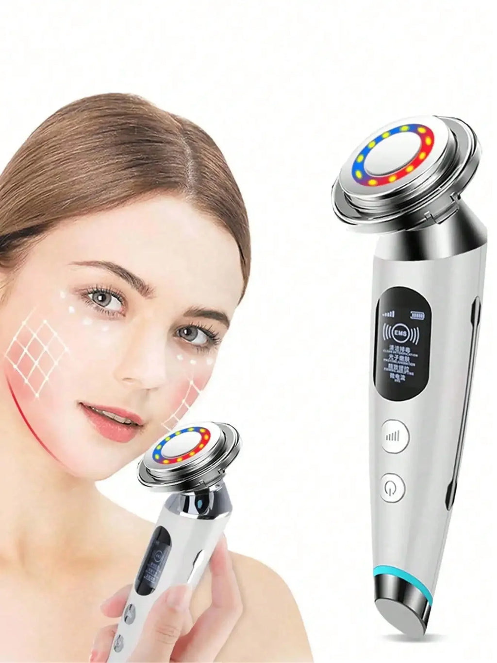 Face Lifting Massager – RF, LED Photon & Micro-Needle Device RF LED Face Massager HIP