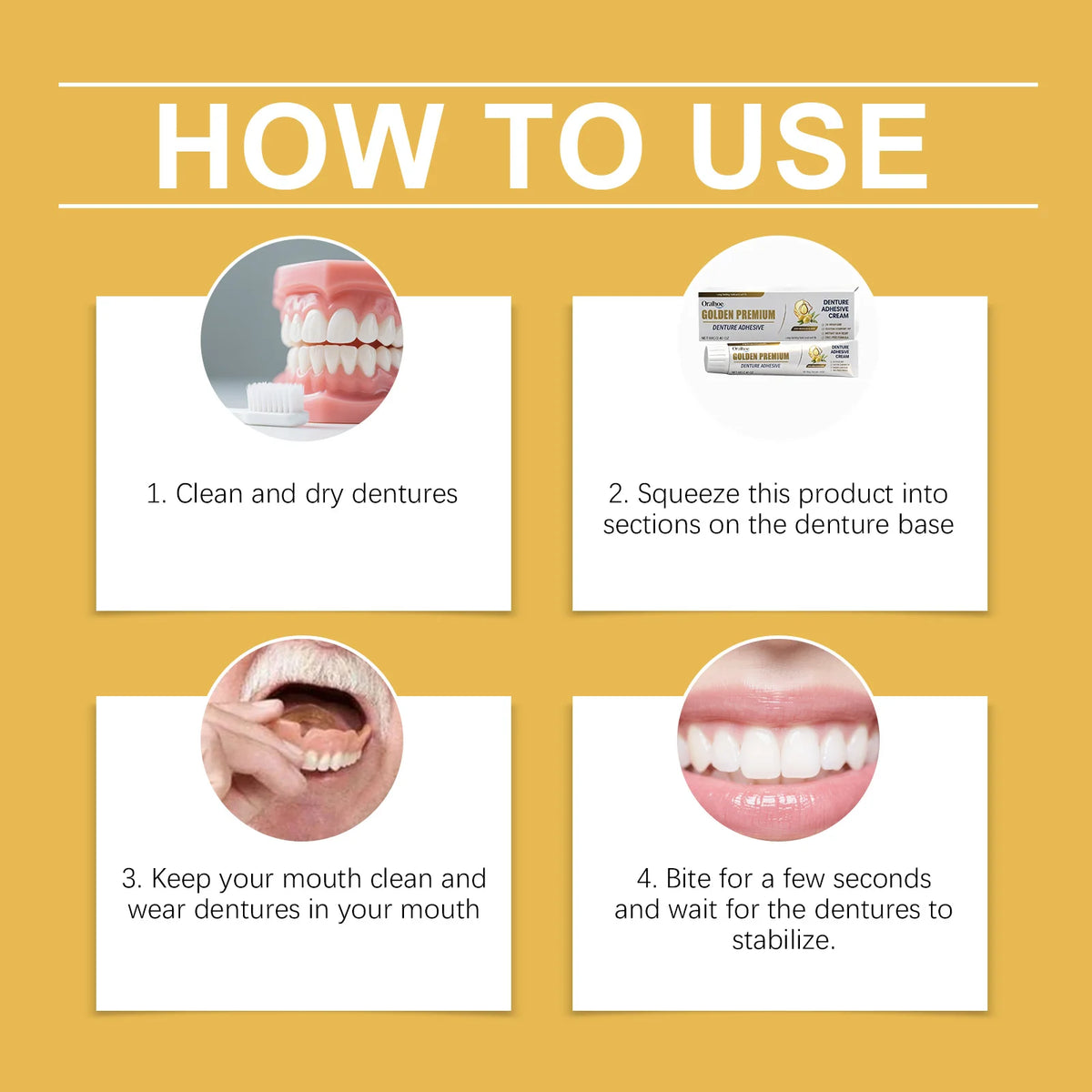 Denture Adhesive Cream – Long-Lasting Secure Hold | 68g Denture Adhesive Cream HIP